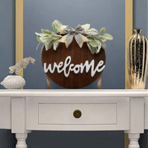 30cm Welcome Sign Wreath Hanging Seasonal For Dark Brown