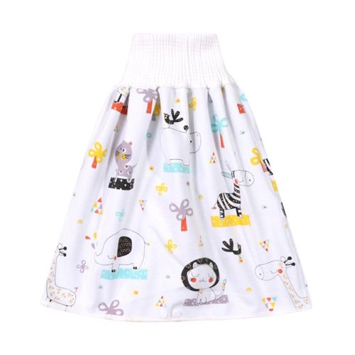 Comfy Children's Adult Diaper Skirt Shorts 2 in 1 Washable Cotton Bamboo Fiber Waterproof Bed Clothes for Baby-Animal Party,Animal Party NO5112