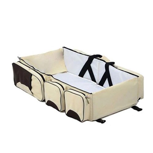 Portable Folding Baby Crib Travel Bed Multifunction Large Capacity Mother Shoulder Bag New,Beige NO5114
