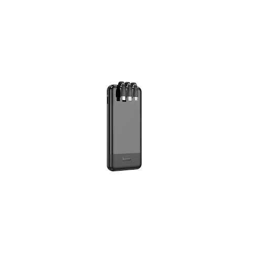 J114 Fast Charging Mobile power bank with 10000mAh capacity.Type-C and Micro-USB inputs. USB-A port and built-in cables for Lightning, Type-C and Micro-USB outputs. LED digital display of power level.- Black