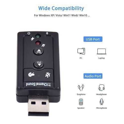 USB External Stereo Sound Adapter USB 7.1 Channel Sound