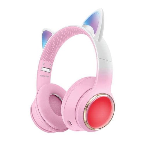 GL-400 Kids Wireless Head Phone  Bluetooth Gaming Gamer Foldable Cat Headphones with LED Light Up,Wireless  Earphone for Children Compatible Smartphone Laptop PC For nline Distant Learning