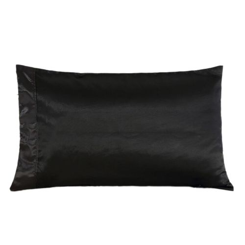 Soft Satin Pillowcase  Cover Without Zipper - Queen  Black