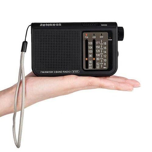 Retekess V117 FM AM SW 3 Band Radio Powered Operated By 2 AA Transistor Radio Jack Emergency Radio Receiver Portable Radio Station