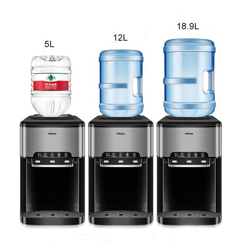 Hicon Professional Countertop Ice Maker With Cold And Hot Water Dispenser 12 Cubes in 7 Mins 44Lbs/24H Stainless Steel Bullet Ice Maker Suitable for Home Office Kitchen & Bar with Child Safety Lock - Siliver