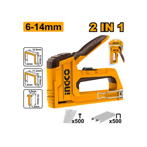 INGCO HSG1406 - 2 In 1 Staple Gun - Orange