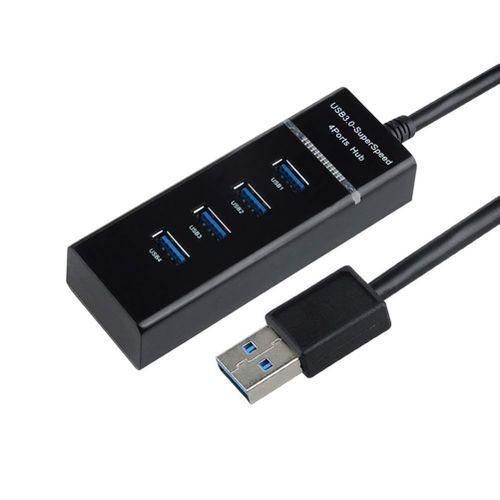 4 Port USB 3.0 Hub High Speed USB Cable Adapter - Black