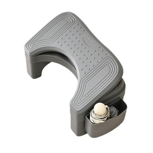 Bathroom Step Stool Adjustable Height Poop Stool with for Health Grey
