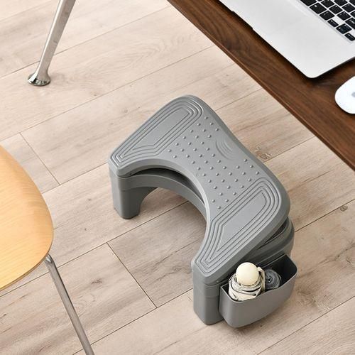 Bathroom Step Stool Adjustable Height Poop Stool with for Health Grey