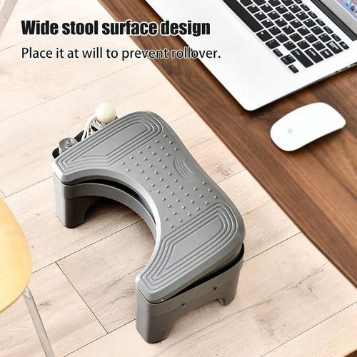 Bathroom Step Stool Adjustable Height Poop Stool with for Health Grey