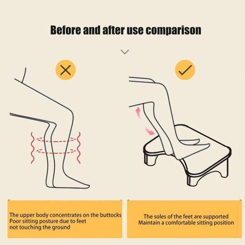 Bathroom Step Stool Adjustable Height Poop Stool with for Health Grey