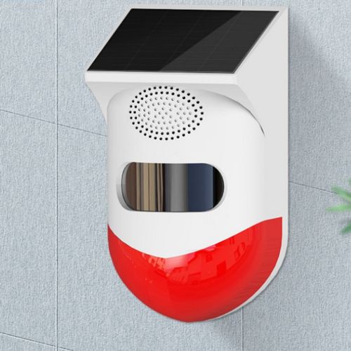 Outdoor Solar Powered & Siren Alarm PIR Motion Sensor Standalone Alarm System