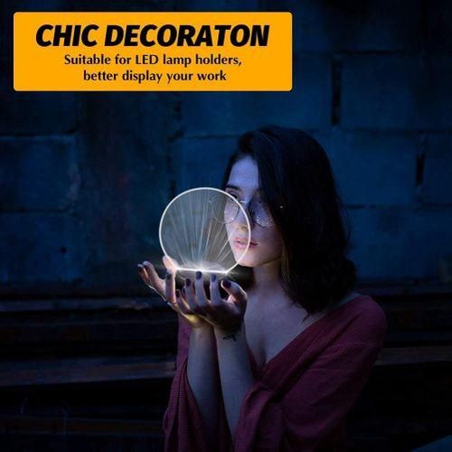 915 Generation 10 Pcs 7 Colors Touch Lamp Base 3D Night LED Light Lamp Base LED Lamp Holder Display Stand for Acrylic Black