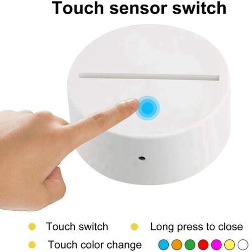 915 Generation 10 Pcs 7 Colors Touch Lamp Base 3D Night LED Light Lamp Base LED Lamp Holder Display Stand for Acrylic Black