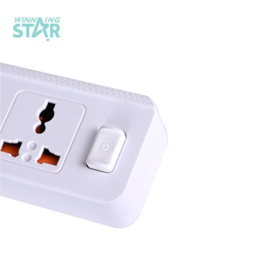 4 Switched Universal Extension Socket Power Strip Electrical Outlet With Cable- white