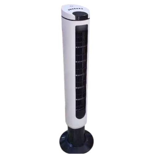 Freestanding Tower Fan Cooling Oscillating Swinging 32 inch with 3 Speed Configuration Silent Setting Quiet Bladeless With Adjustable Wind Power 12h Timer, LED Sensor Panel, Remote Controller And Charger For Bedroom Living Room Home Office