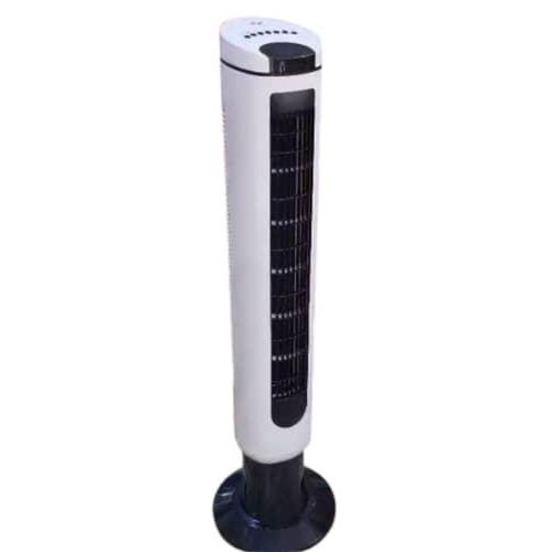 Freestanding Tower Fan Cooling Oscillating Swinging 32 inch with 3 Speed Configuration Silent Setting Quiet Bladeless With Adjustable Wind Power 12h Timer, LED Sensor Panel, Remote Controller And Charger For Bedroom Living Room Home Office