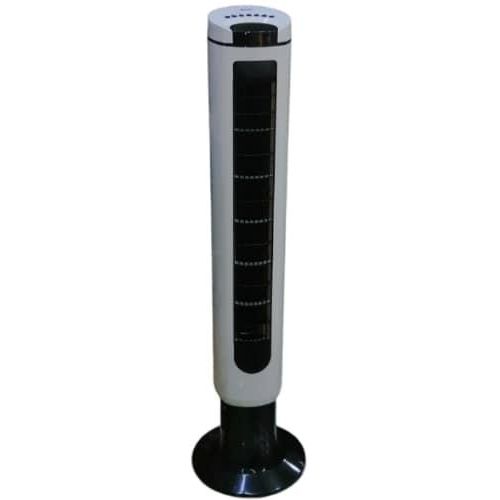 Freestanding Tower Fan Cooling Oscillating Swinging 32 inch with 3 Speed Configuration Silent Setting Quiet Bladeless With Adjustable Wind Power 12h Timer, LED Sensor Panel, Remote Controller And Charger For Bedroom Living Room Home Office
