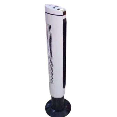 Freestanding Tower Fan Cooling Oscillating Swinging 32 inch with 3 Speed Configuration Silent Setting Quiet Bladeless With Adjustable Wind Power 12h Timer, LED Sensor Panel, Remote Controller And Charger For Bedroom Living Room Home Office
