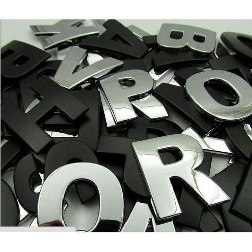 Large Metal Alphanumeric Car English Decorative Car Sticker Large Size DIY Car Body Modification Notepaper