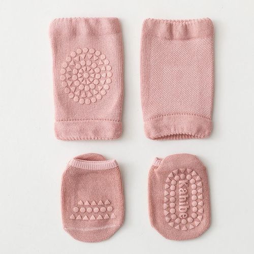 Baby Crawling Anti-Slip Knee Pad and Socks Set Unisex Toddler Learn to Walk Accessory NO