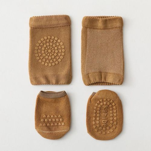 Baby Crawling Anti-Slip Knee Pad and Socks Set Unisex Toddler Learn to Walk Accessory NO