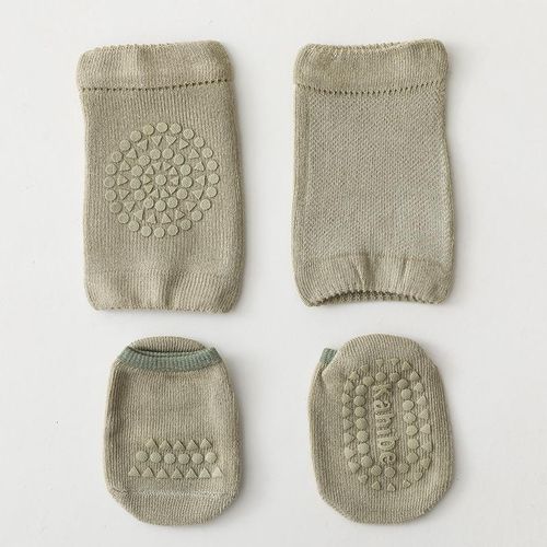 Baby Crawling Anti-Slip Knee Pad and Socks Set Unisex Toddler Learn to Walk Accessory NO
