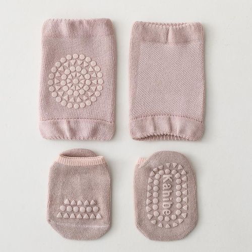 Baby Crawling Anti-Slip Knee Pad and Socks Set Unisex Toddler Learn to Walk Accessory NO