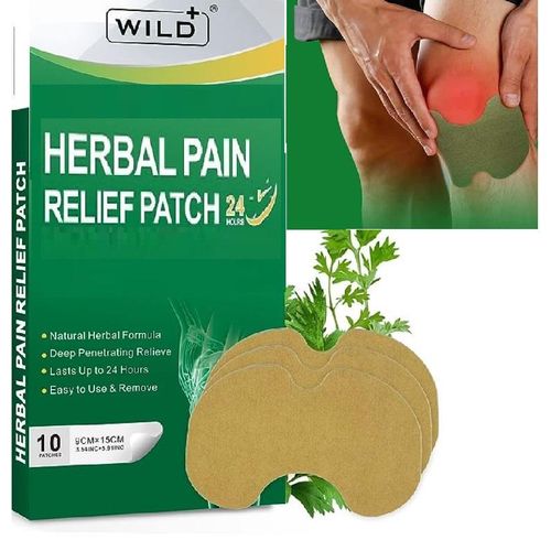 Herbal Pain Relieve  Patches, 10Pieces- Green,