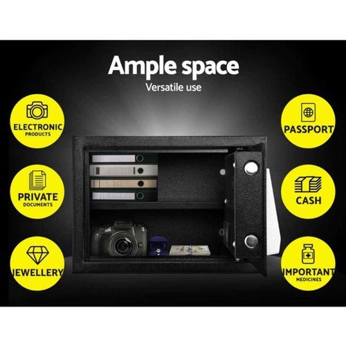 Digital Safe - Electronic Steel Safe with Keypad and Manual Override Keys - Protect Money, Jewelry, Passports - For Home, Business