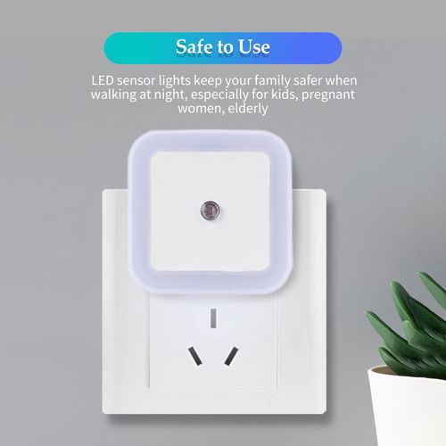 1PCS Wall-mounted Sensor Night Light Automatic On/Off LED Sensor Lights Plug into Wall Light Stair Lamp for Stairway Bathroom Kids Room Garage Cabinet Bedroom NO5111