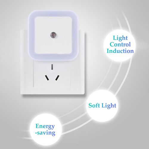 1PCS Wall-mounted Sensor Night Light Automatic On/Off LED Sensor Lights Plug into Wall Light Stair Lamp for Stairway Bathroom Kids Room Garage Cabinet Bedroom NO5111