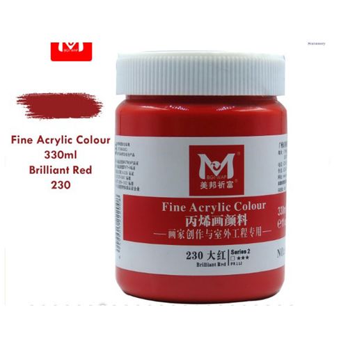 Maji -Wap M Professional Acrylic Color Paint-Brilliant Red-330 Ml