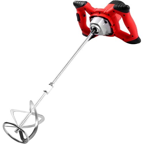 Handheld 2100W Portable Electric Cement Mixer Stirrer Paddle Drill Heavy Duty 6-Speed Regulation Handheld S-type Concrete Mixer for Mortars Paint Mixer Mud Grout -Multicolor