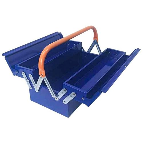 Steel Tool w/ (2) Compartments Portable Box 404 x 205 x 160mm - Blue