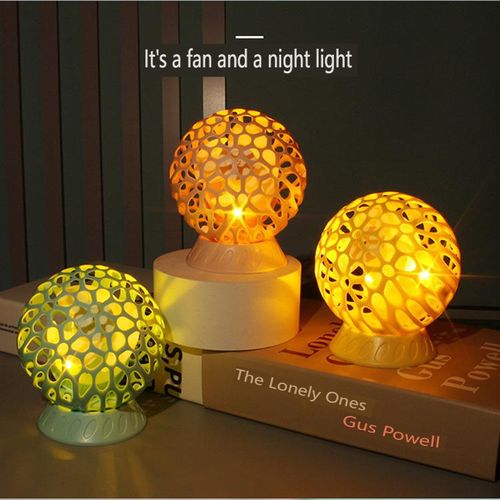 Night Light with fan  USB blue pink & yellow