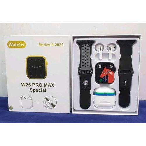 Other W26 Pro Max Smart Watch Series 8 + Free Airpods - Black