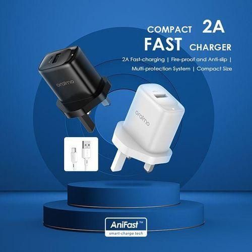Oraimo Firefly 3 Fast Charging Charger Kit with Fast Micro USB-Black