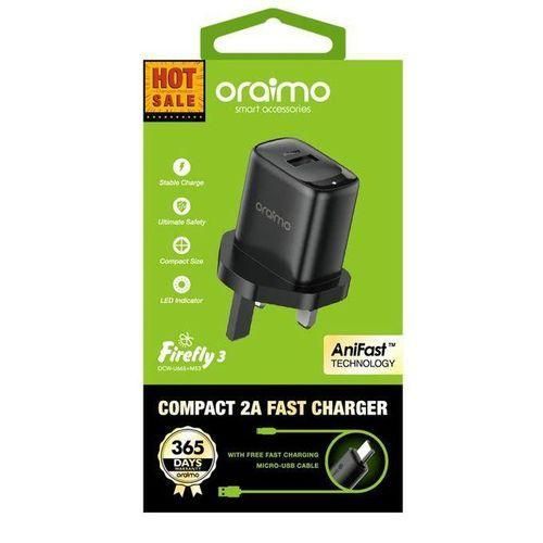 Oraimo Firefly 3 Fast Charging Charger Kit with Fast Micro USB-Black