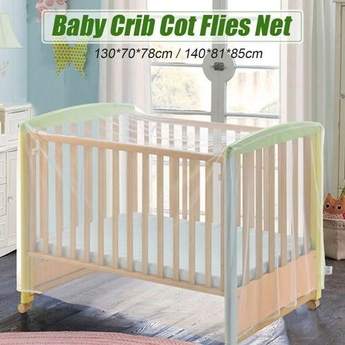 2 Size 2Size Baby Bed Mosquito Mesh Summer Curtain Crib Cot Flies Folding Net Cradle Cuturn Net For ToddlerBed Four Corner Post Bed Canopy 140x81x85cm