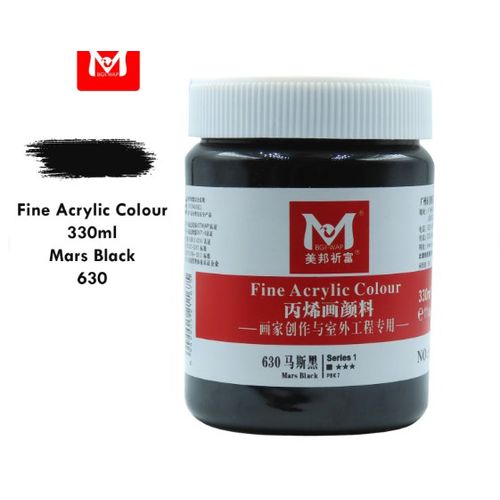 Maji -Wap M Professional Acrylic Color Paint-Black-330 Ml