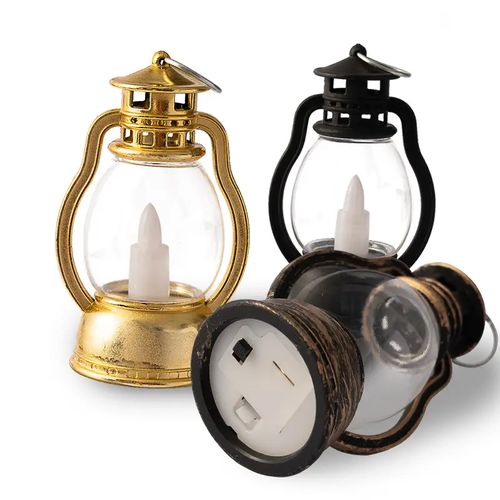 Small Led Lights Lantern Decoration Home Light Table Decor Plastic Lamp Party Maker, black
