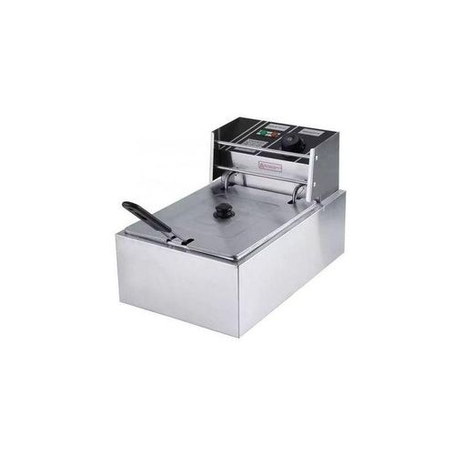 Heavy Duty Stainless Steel Single Electric Deep Fryer, 6 Litres - Silver