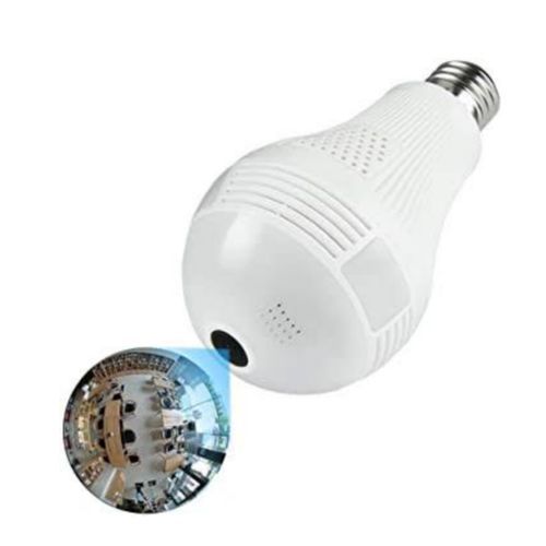 Smart Wireless 360 Degree Lens Spy Security Camera Bulb - White