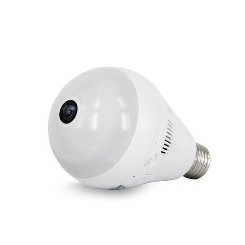 Smart Wireless 360 Degree Lens Spy Security Camera Bulb - White