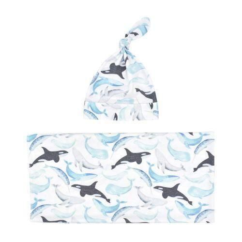 2Pcs Newborn Baby Sleep Sack Baby Swaddle Wrap Blanket and Hat Infant Receiving Blanket Baby Shower Swaddle Gift  C