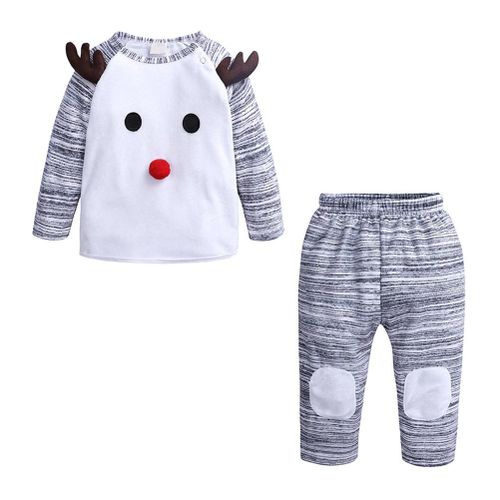 Baby Clothing Suit Kids Boys Autumn Winter Long Sleeve Deer T-shirt+Long Pants 2Pcs Set New,70 NO5115
