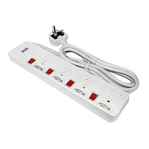 Borl 4-Ways Heavy Duty Premium Extension Socket - White