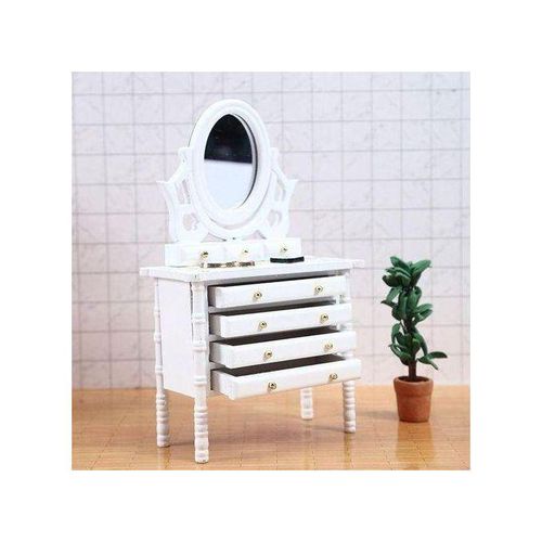 1:12 Miniature Wooden Makeup Table,White
