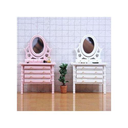 1:12 Miniature Wooden Makeup Table,White